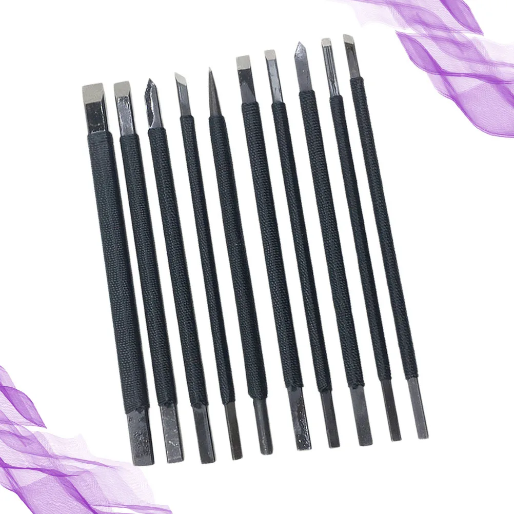 

10Pcs Tungsten Steel Hand Carving Tools Professional Engraving Kit for Stone Stamps Small Decorative Crafts Stone Lettering