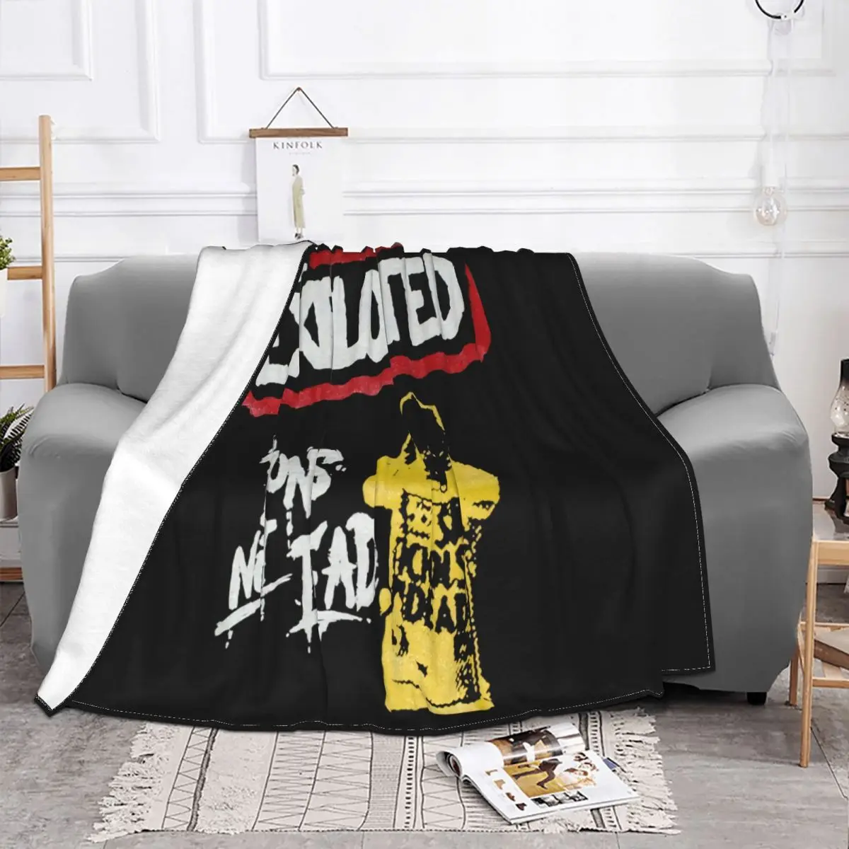 The Exploited Punks Not Dead Popular Style 3D Print Graphic Letter Hot Cartoon Middle Aged Novelty New Print Throw Blanket