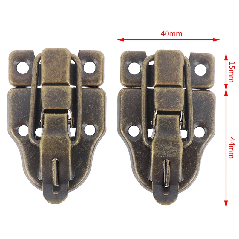 2pcs Antique Metal Buckle Jewelry Chest Box Suitcase Case Toggle Lock Hasp Latch for Vintage Themed Projects