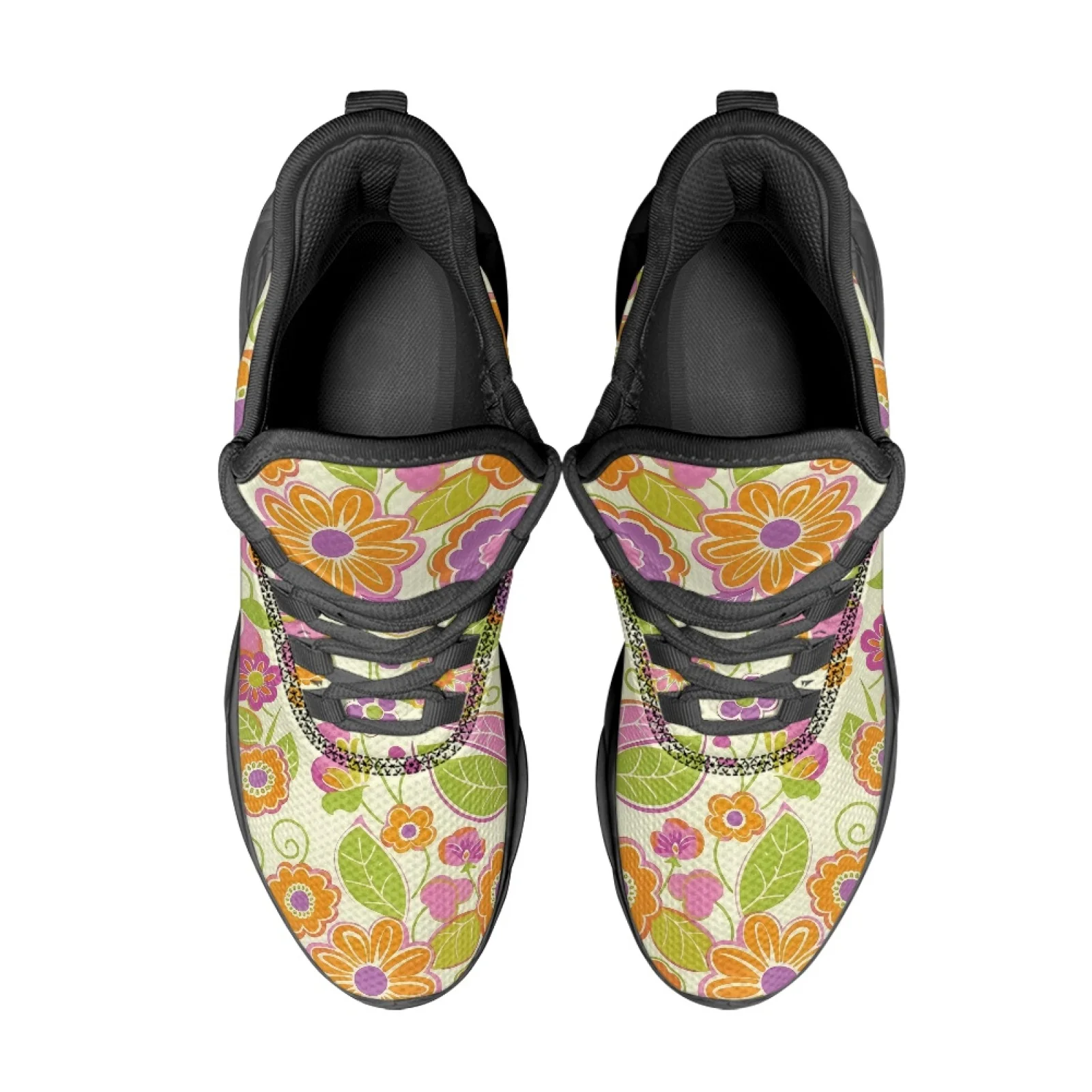 PENSTROLL Retro Floral Men's Running Shoes Mesh & EVA Athletic Running Sport Shoes Non Slip Athletic Trainer for Students