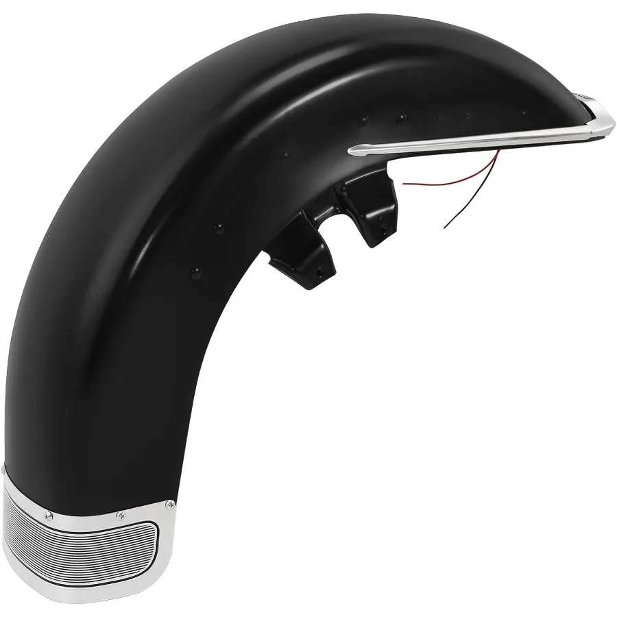 Zestaw błotnika przedniego z listwami ozdobnymi, dymionymi końcówkami i światłami do Harley Touring FLHT Electra Glide Classic 8913 Road King Custom 0406 Tour