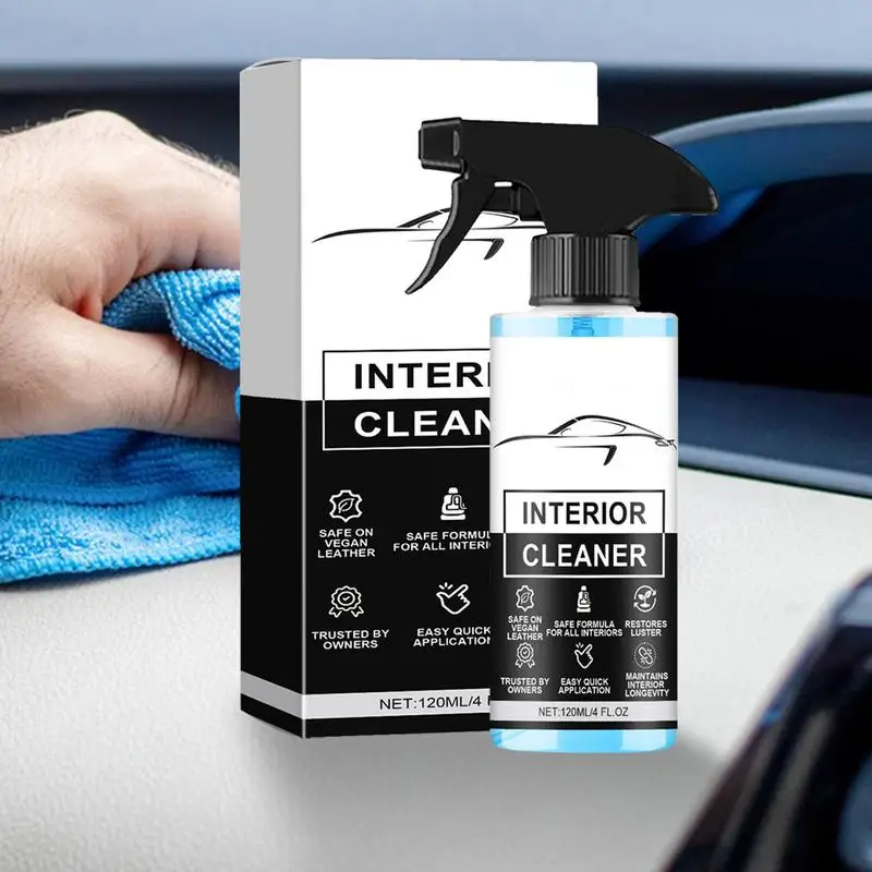 

Car Interior Leather Cleaner Spray 120ml Odorless Leather Color Restorer Seat Decontamination Car Interior Cleaner Spray Tool