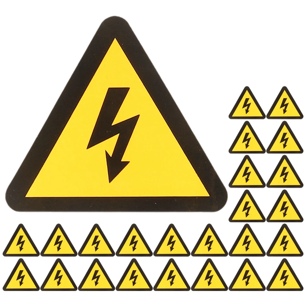 25 Sheets Electric Shock Warning Sticker Easy Peel Quick Install Electric Panel Labels Caution Safety Decals for Indoor Outdoor