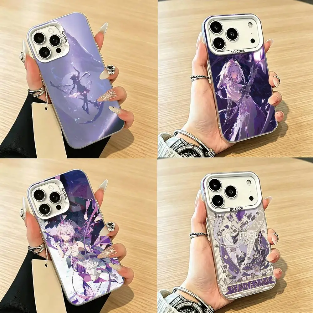 

Castorice H-Honkai Star Rail HSR Phone Case For iPhone 17,16,15,14,13,12,Plus,Pro Max,XS,Colorful Silver Phone case Funda Cover