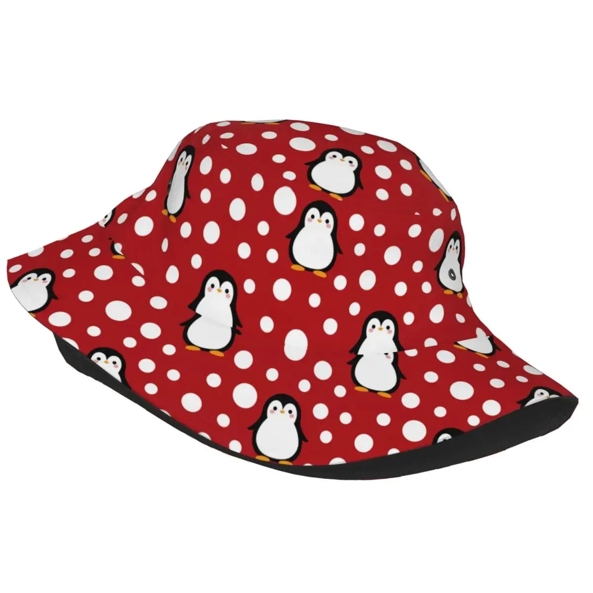 Spring Headwear Cute Penguin Snow Cartoon Merch Bucket Hat Unisex Sun Hat Christmas Cartoon Animal Boonie Hat Fisherman Caps