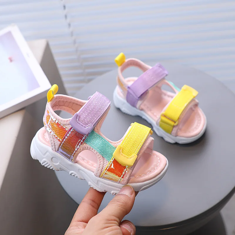 Fashion Girls' Shoes 2026 Summer New Kids Sandals Comfort Non Slip Child Beach Shoes Cute Versatile Girls' Open Toed Sandals