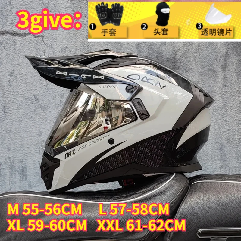 

ORZ off-road ATV motorcycle helmet certified with brown lens, full face CASCO off-road motorcycle anti glare
