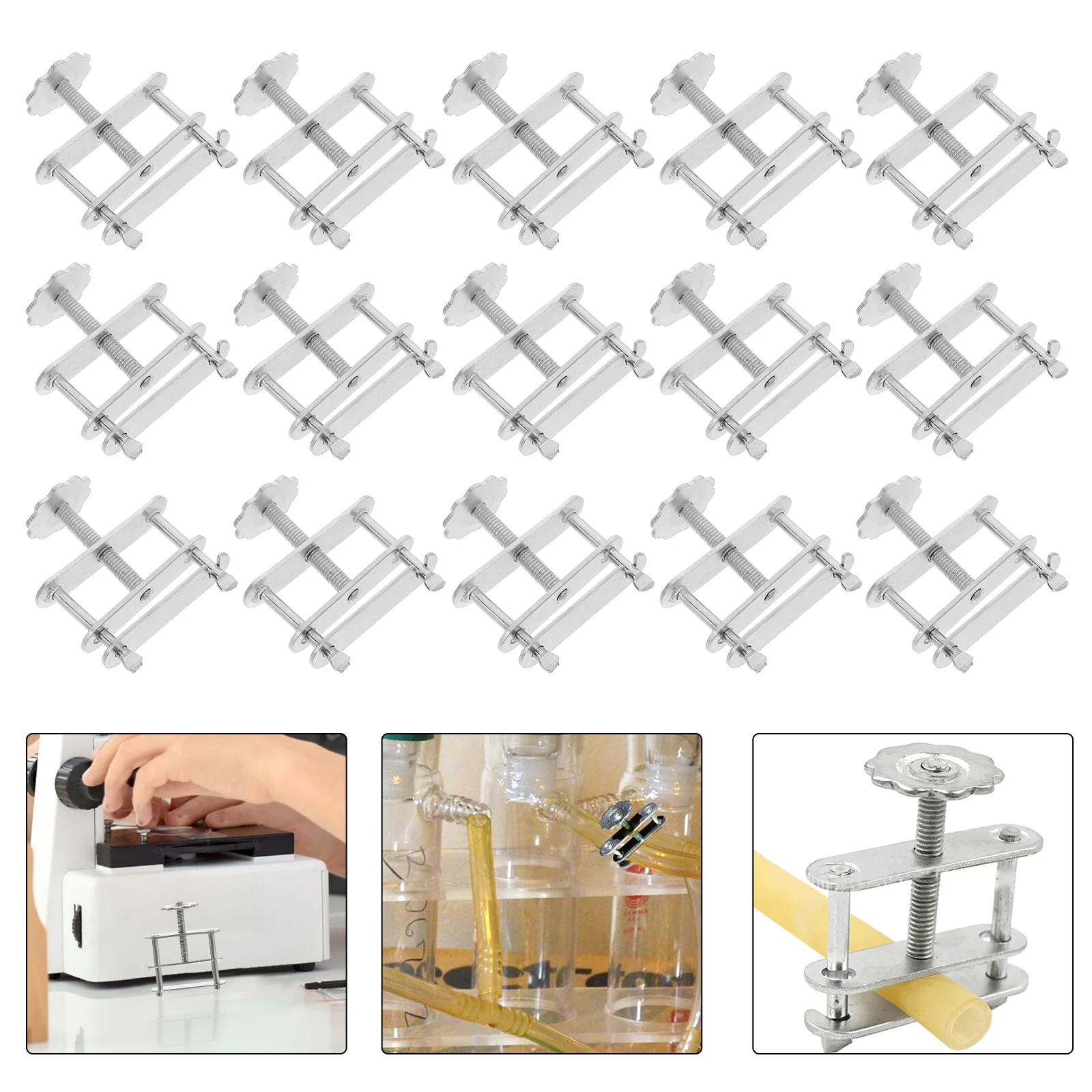 

20 Pcs Waterproof Clip Screw Compressor Clamp Tubing Flow Control Home Shop Hose Pinch Spring Pipe Silver Lab Restrictor