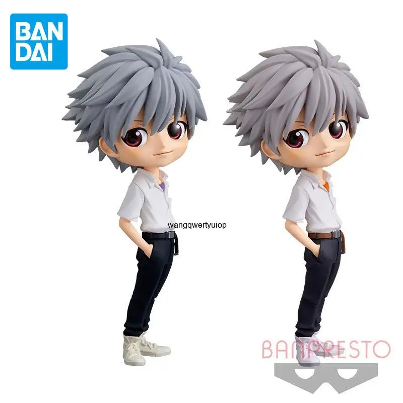 BANDAI Genuine EVA Qposket Anime Figure Nagisa Kaworu School Uniform Action Figure Toys For Boys Girls Kids Christmas Gift Model
