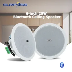 Altoparlante da 6 pollici 20W pubblico Connessione Iphone Altoparlanti da soffitto Bluetooth Sistema audio domestico resistente all'umidità per HomeOffice Hotel