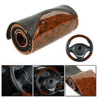 Useful High Quality Steering Wheel Cover Steering wheel cover 1set Replacement Car Fit 37-38cm Kit Leather Parts Peach Wood