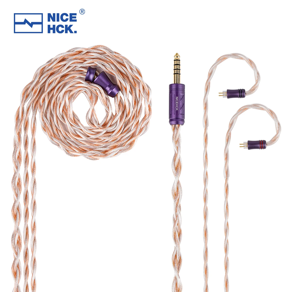 NICEHCK TriSPC High-end Upgrade Cable 7N Three Types Silver Plated Copper Replace Wire 2Pin/MMCX 4.4mm Plug for Cantor Explorer