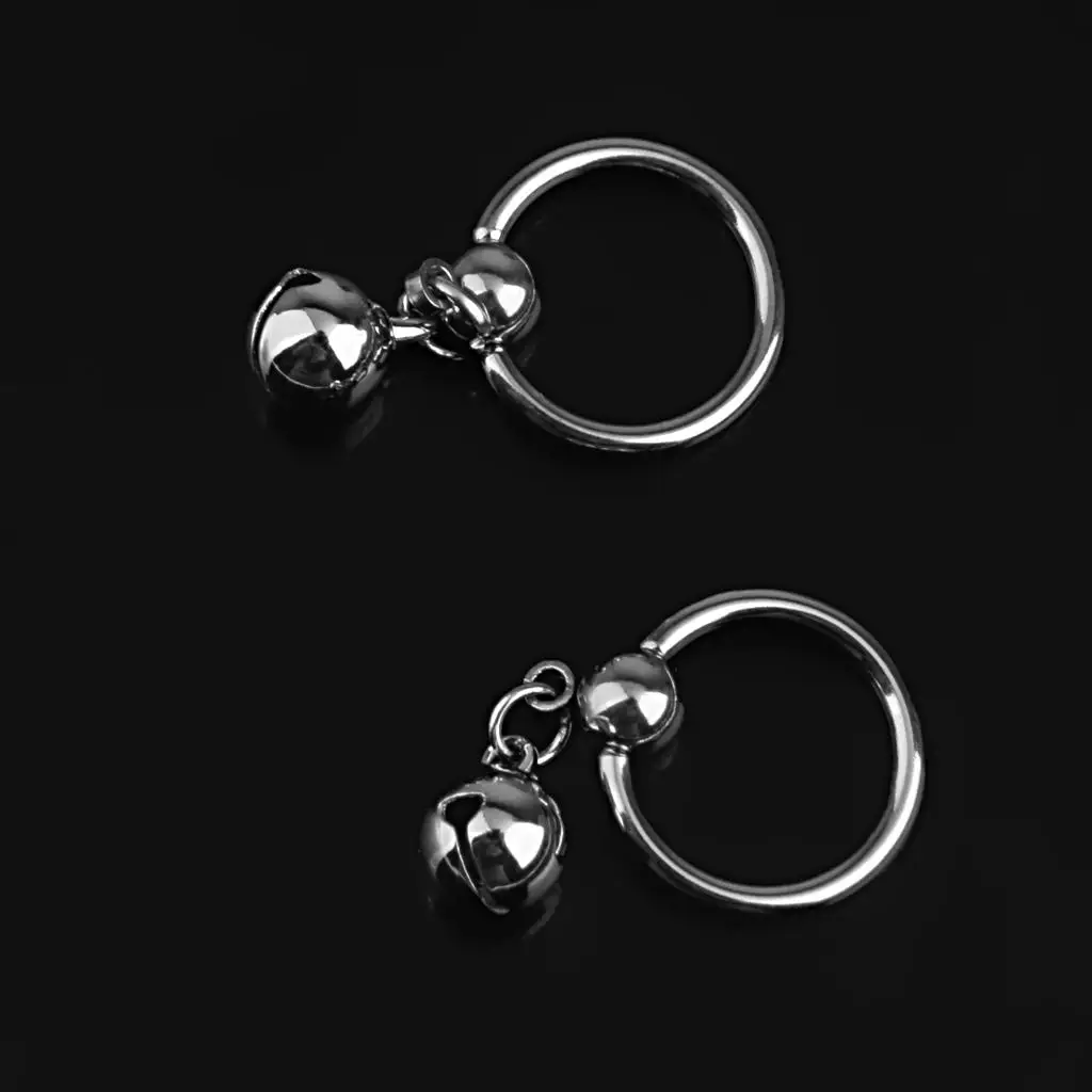 1 Pair Novelty Navel Belly Button with Bell Charm Pendant