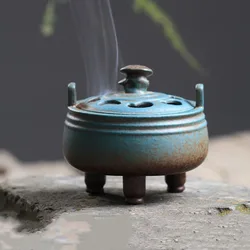 Chinese Retro Aromatherapy Furnace, Ceramic Pan Incense Furnace, Large Household Tea Ceremony, Zen Creative Decoration