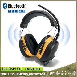 Upgraded Bluetooth Hearing Protection Headphones AM FM Radio Headphones 27dB NRR Noise Reduction Safety Earmuffs for Mowing Work