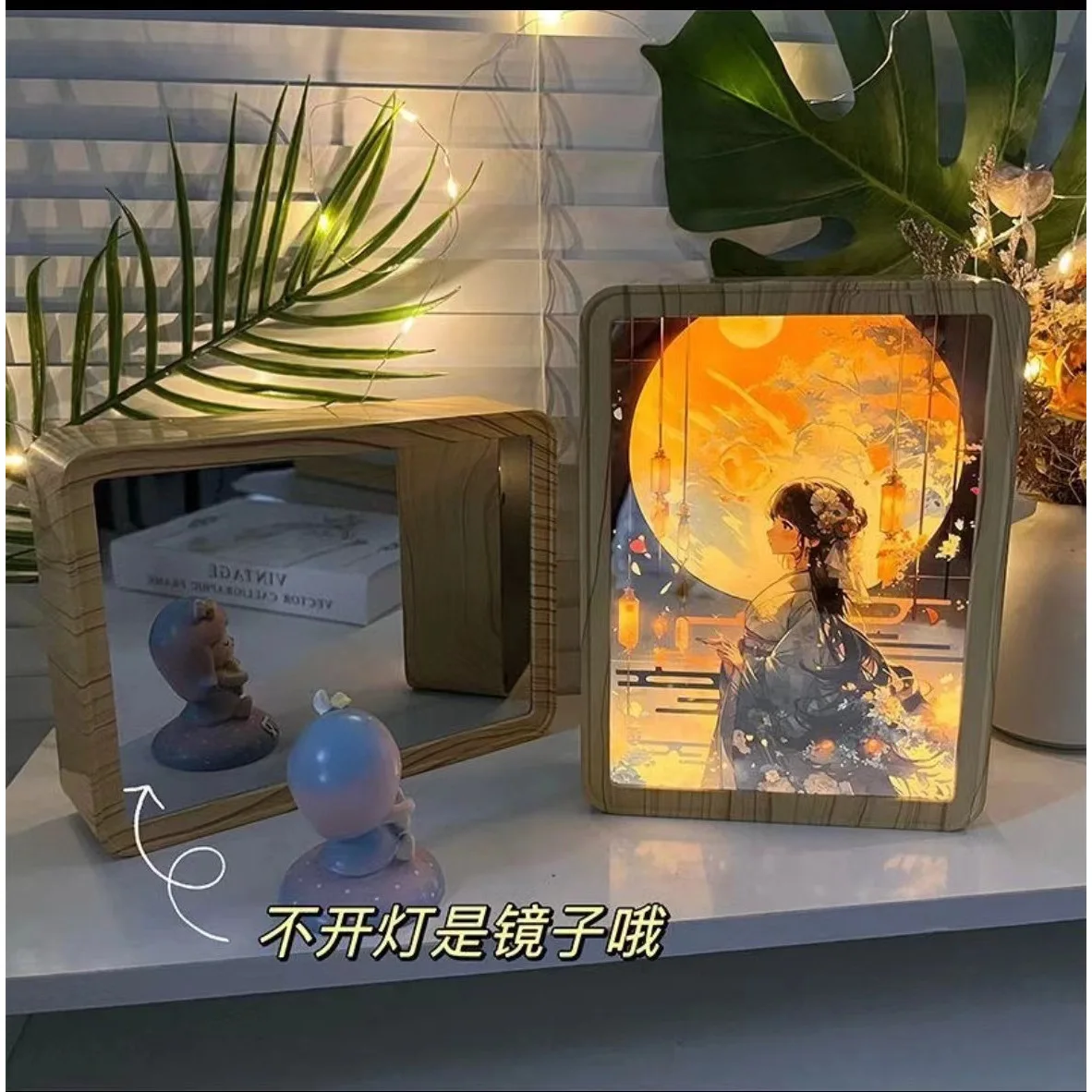 

Creativity 3D Mirror Light Painting Night Light LED Decor Painting Photo Frame Power Atmosphere Decor Desktop Girlfriend Gift