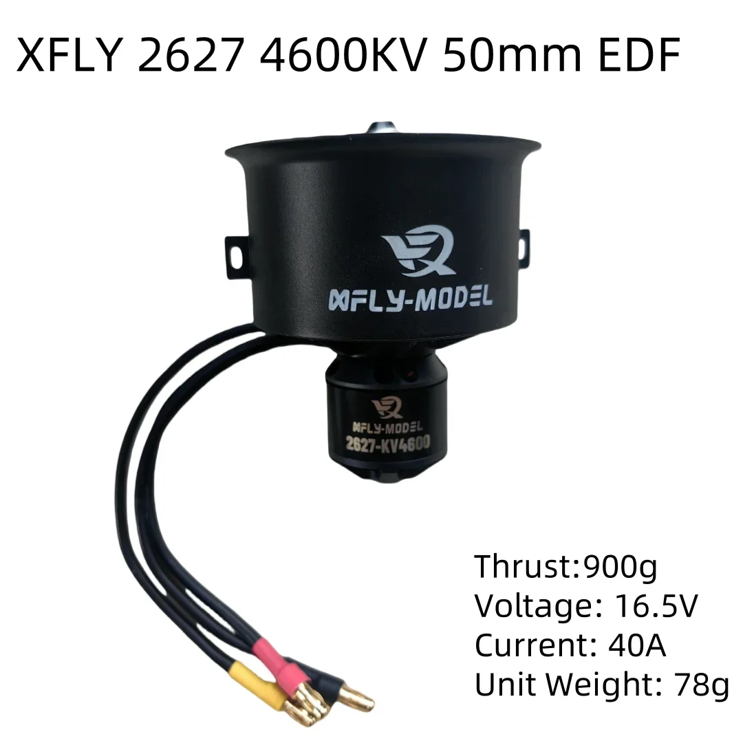 XFly 2627-KV4600 4S EDF Power System 50mm 12-Blades Ducted Fan Galaxy X5 Brushless Outrunner Motor for Rc Jet Aircraft