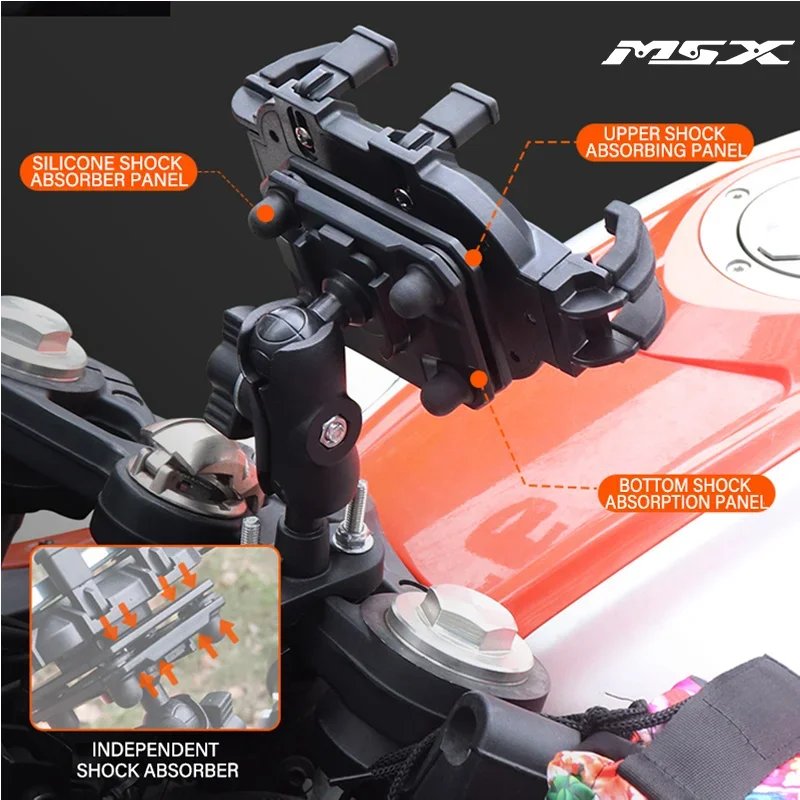 GPS Motorcycle Phone Shock Absorbing Alloy Navigation Bracket For Honda MSX125 Grom MSX 125 2013 - 2024 2020 Newest  2025 LOGO