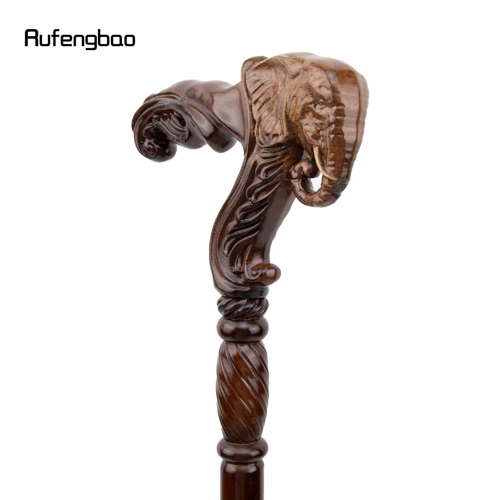 코끼리 다크 브라운 나무 패션 워킹 스틱 장식 뱀파이어 코스프레 파티 나무 워킹 지팡이, 할로윈 메이스 지팡이 크로시에 93cm