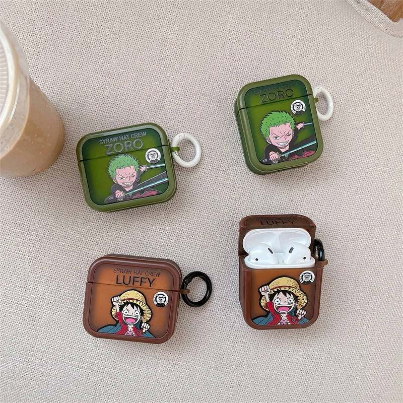 Kawaii Cartoon One Piece Animation Luffy Roronoa Zoro Airpods Pro2 Protective Case Third Generation Bluetooth Headset Soft Case