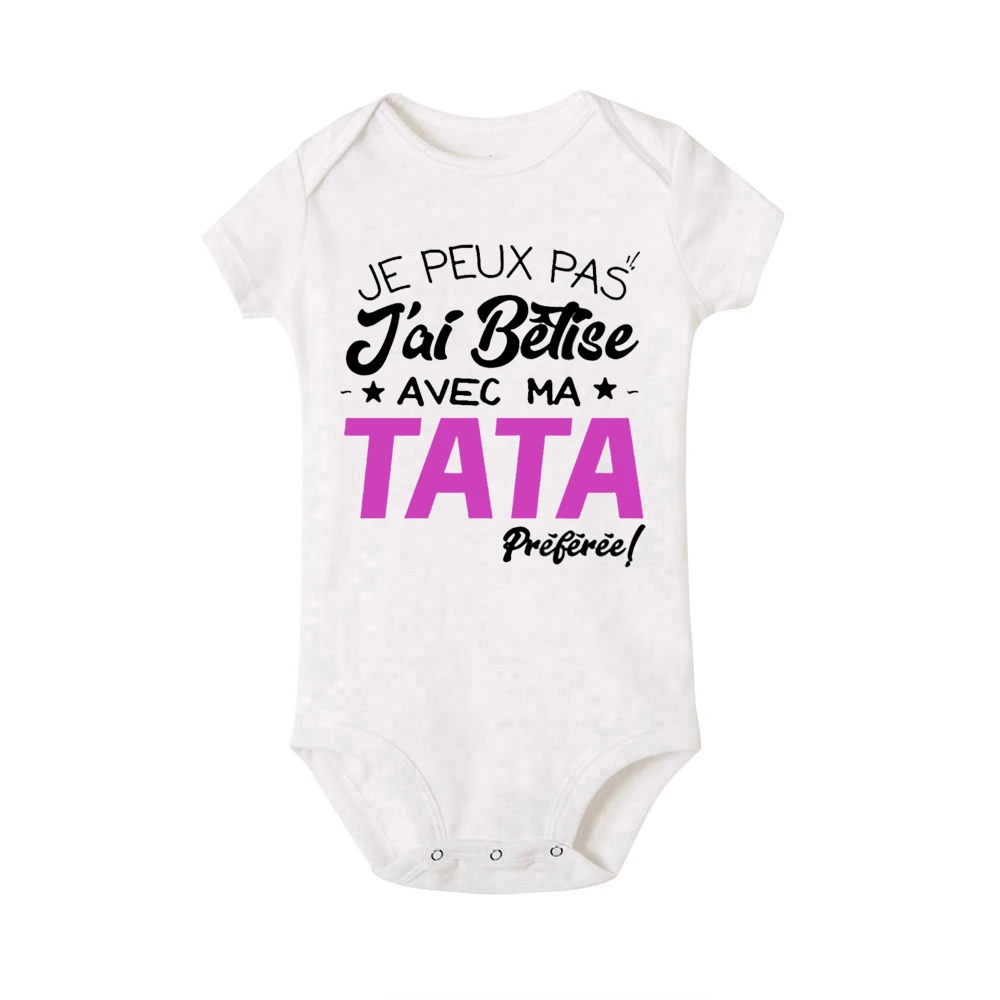 I Can't I Messed Up with My Favorite Aunt Printed Baby Bodysuit Funny Newborn Romper Infant Short Sleeve Jumpsuit Babies Clothes