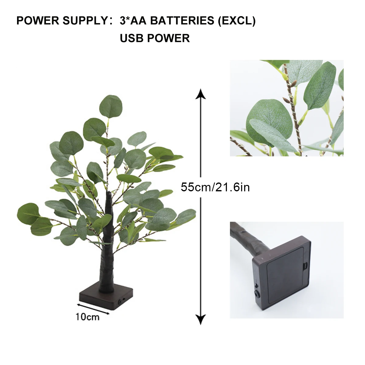 Эвкалиптовые огни березы, гирлянды, настольные декоративные огни с питанием от USB и батареи, подходящие рождественские украшения