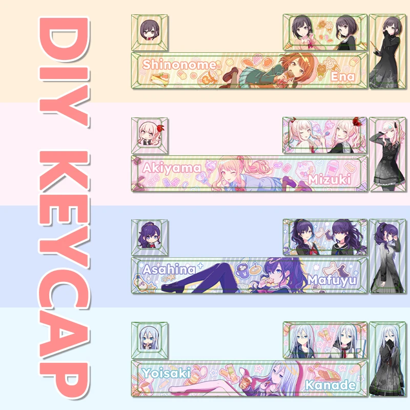 

25-Ji Project Sekai Character PJSK Anime Girls Keycaps Durable PBT Keycaps Made of ABS Plastic for DIY Mechanical Keyboards