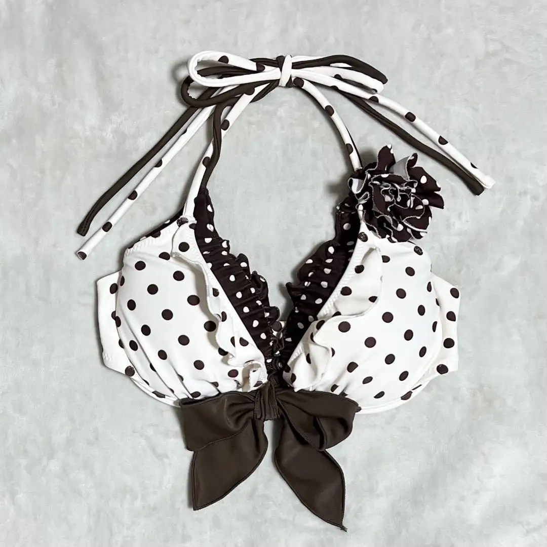 Verano dulce moda lindo cariño picante estilo de niña punto impreso conjuntos de Bikini moda europea y americana conjuntos de Bikini Harajuku