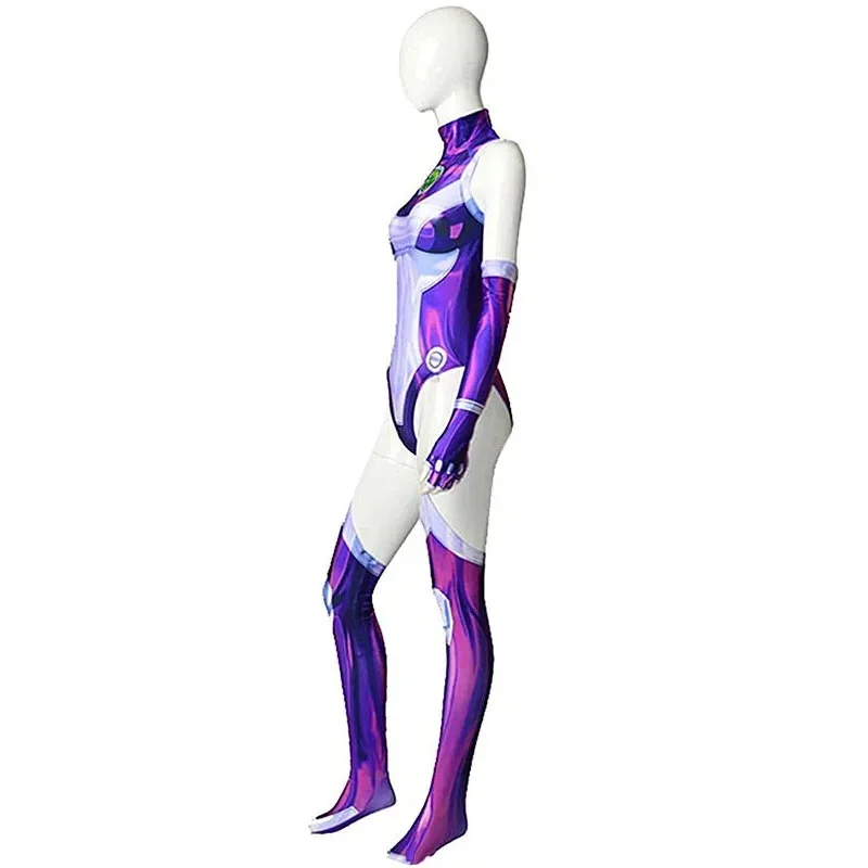 Disfraz de Anime Starfire Teen Cos Titans, disfraz de Super Cos Hero, mono Zentai, trajes de fiesta sexys para Halloween para hombres y mujeres