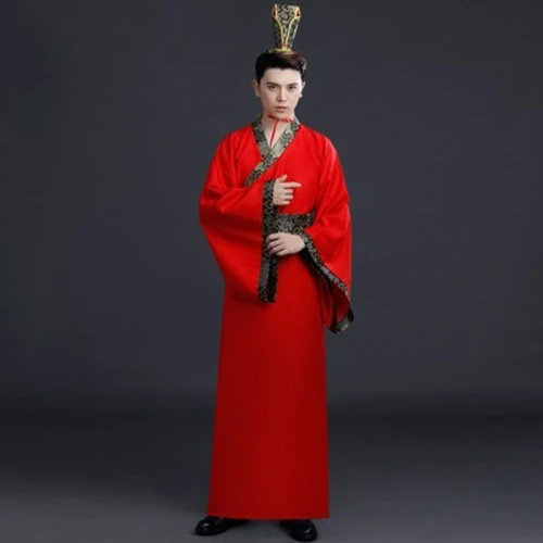 Imagen 2 del producto Traje chino antiguo para hombre y mujer, Ropa de baile tradicional chino, bata de satén Hanfu de manga larga, vestido de chico de la dinastía Qing
