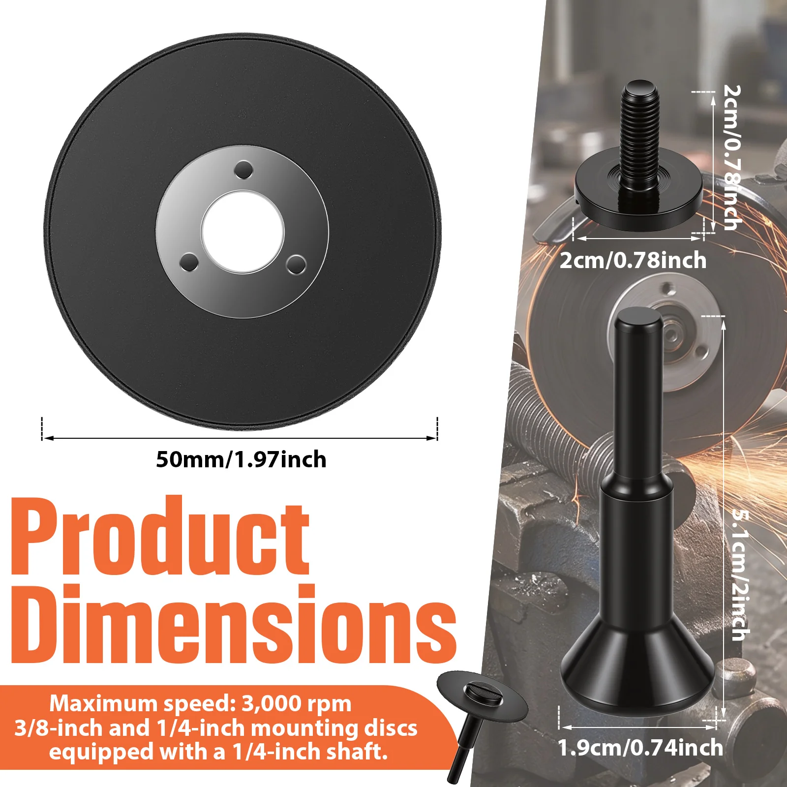 2 Inch Cut Off Wheel 50mm Cutting Disc for Die Grinder Rotary Tool 1/4 Inch Mandrel Aluminum Oxide Metal Cutting Wheel for Stain