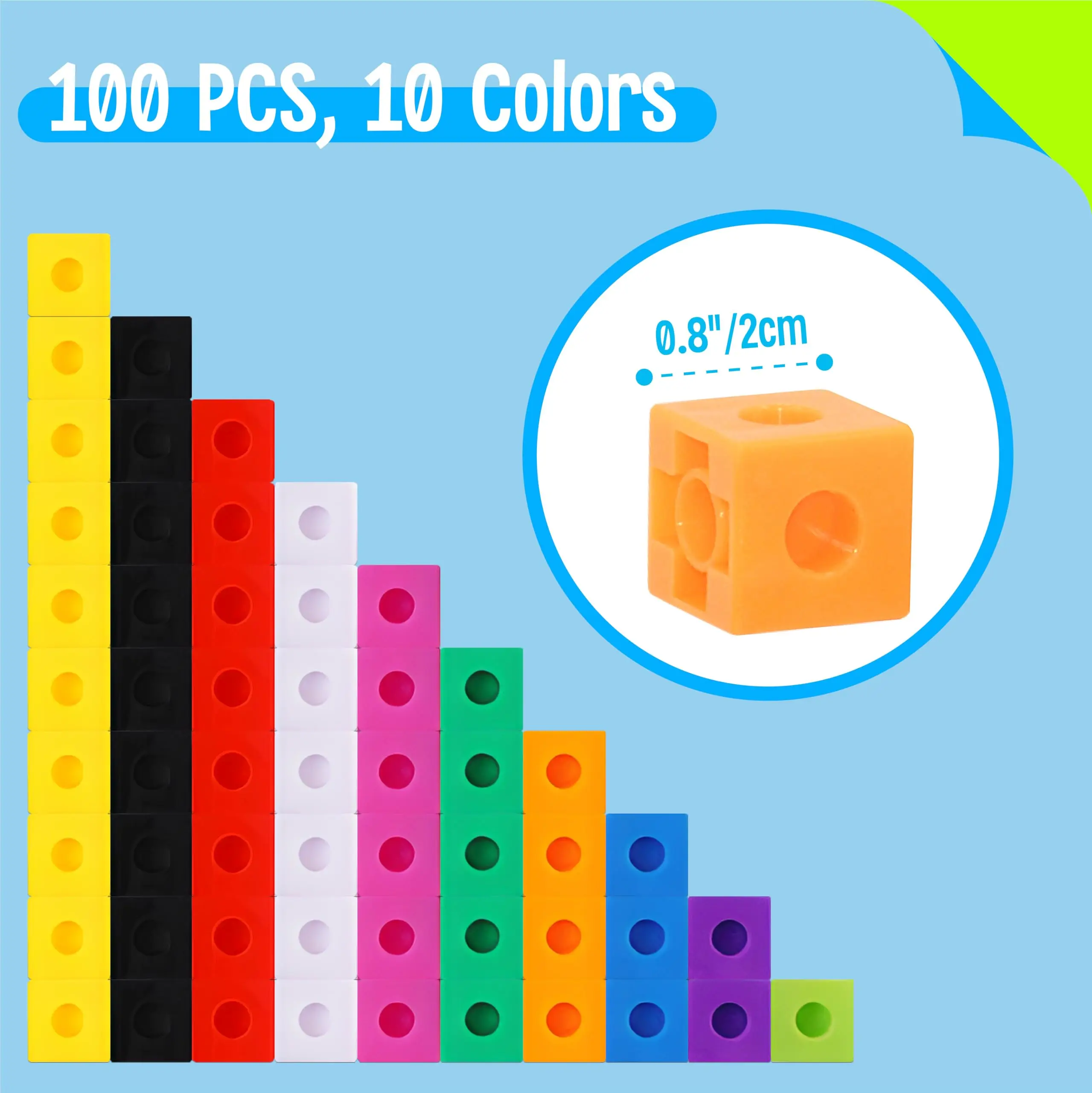 100 Math Linking Cube Toy Сhildren Square Building Blocks Puzzle Balance Stacking Board Bricks Preschool Educational Gifts Toys