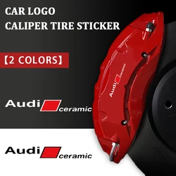 6PCS/Set Caliper Sticker Heat Resistant Caliper Decal Wheel Decoration Waterproof Sticker For Audi A3 A4 A5 A6 A7 A8 TT Q3 Style