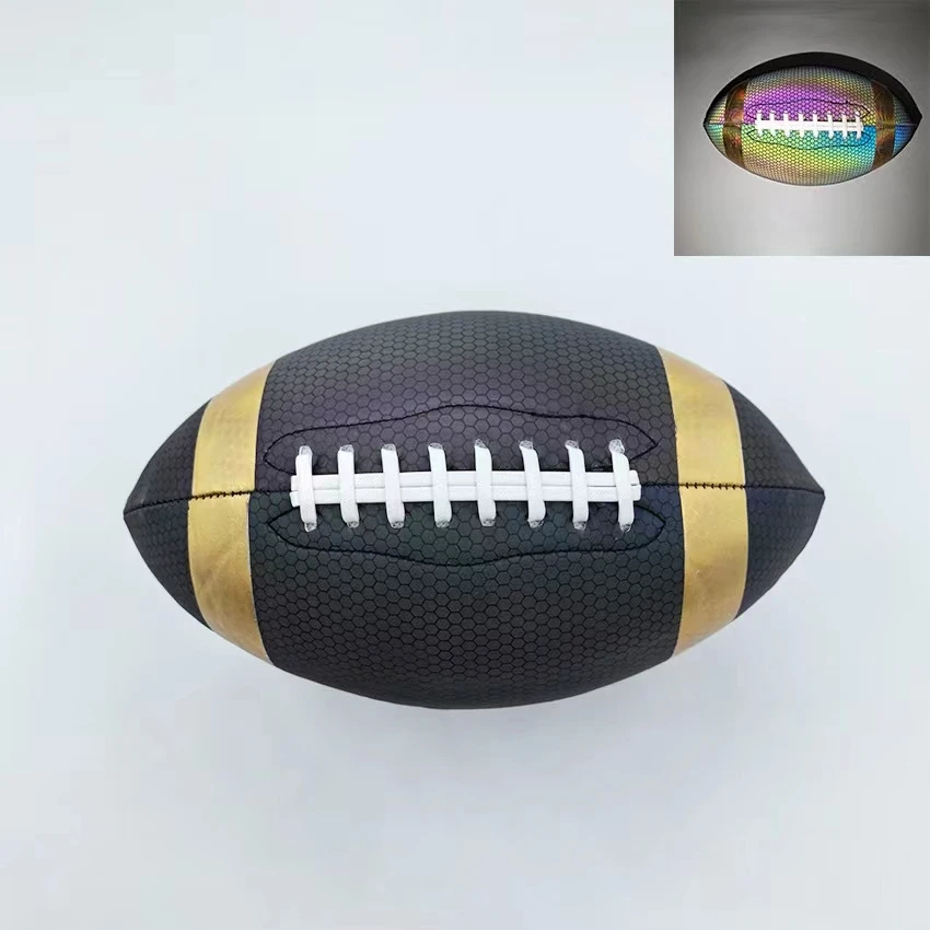 Size 9 American Glowing Rugby Adult Youth Training Game Ball Luminous Light Up Reflective Rugby