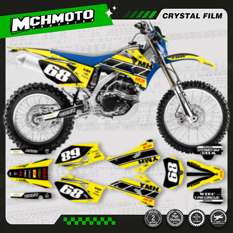

MCHMFG полный набор мотоциклетных графических наклеек, наборы наклеек для YAMAHA WRF250 2007-2014 WRF450 2007-2011, номер имени на заказ
