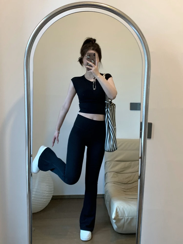 Pantalon de yoga évasé taille - Pilates Yoga En Ligne avis et prix