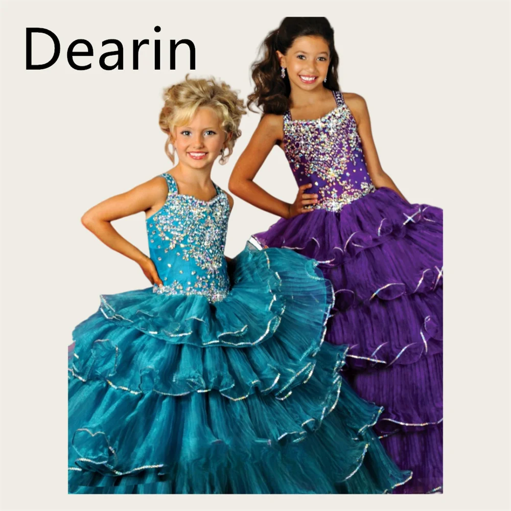 

Dearin Halter A-line Floor length Skirts Fold Draped Flower Girl Dresses