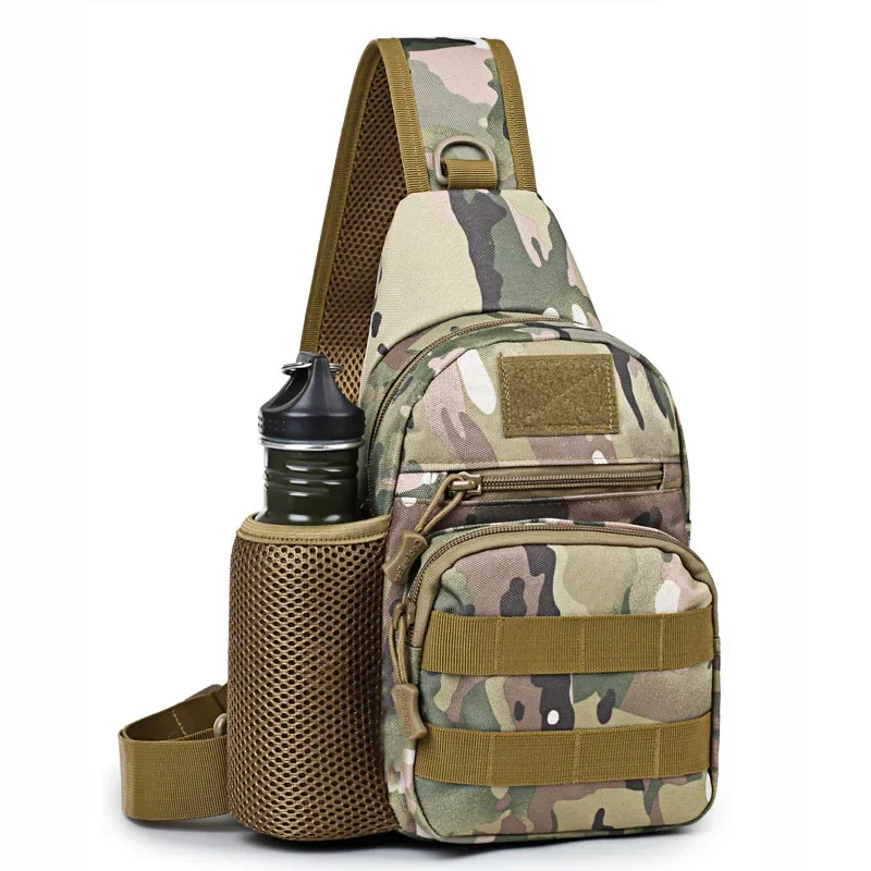 Portable Hiking Travel Sling Shoulder Bag Molle Chest Bag Men Outdoor Sports Bottle Pouch Camping Hunting Fishing Chest Backpack