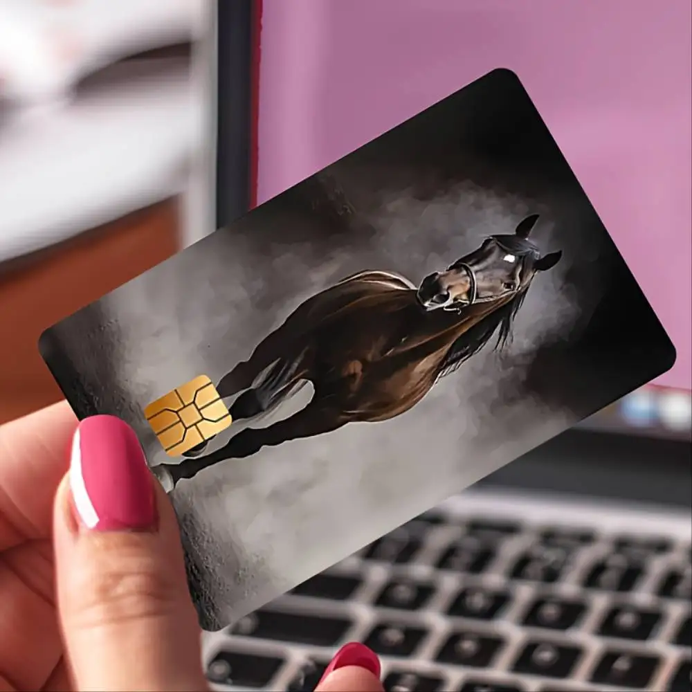 Blood Horse Credit Card Sticker PVC Bubble Free Decal For EBT Debit Transit Access Control Bank Cards