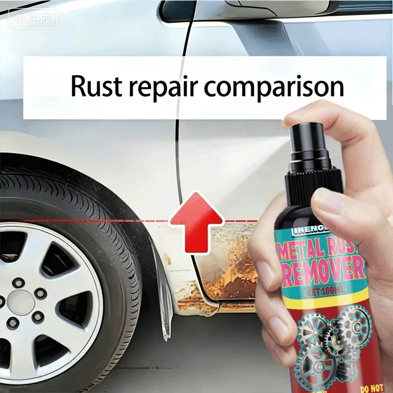 100ML Metal Rust Converter Spray, Instant Rust Dissolver & Polish for Automotive, Hardware & Metal Surfaces