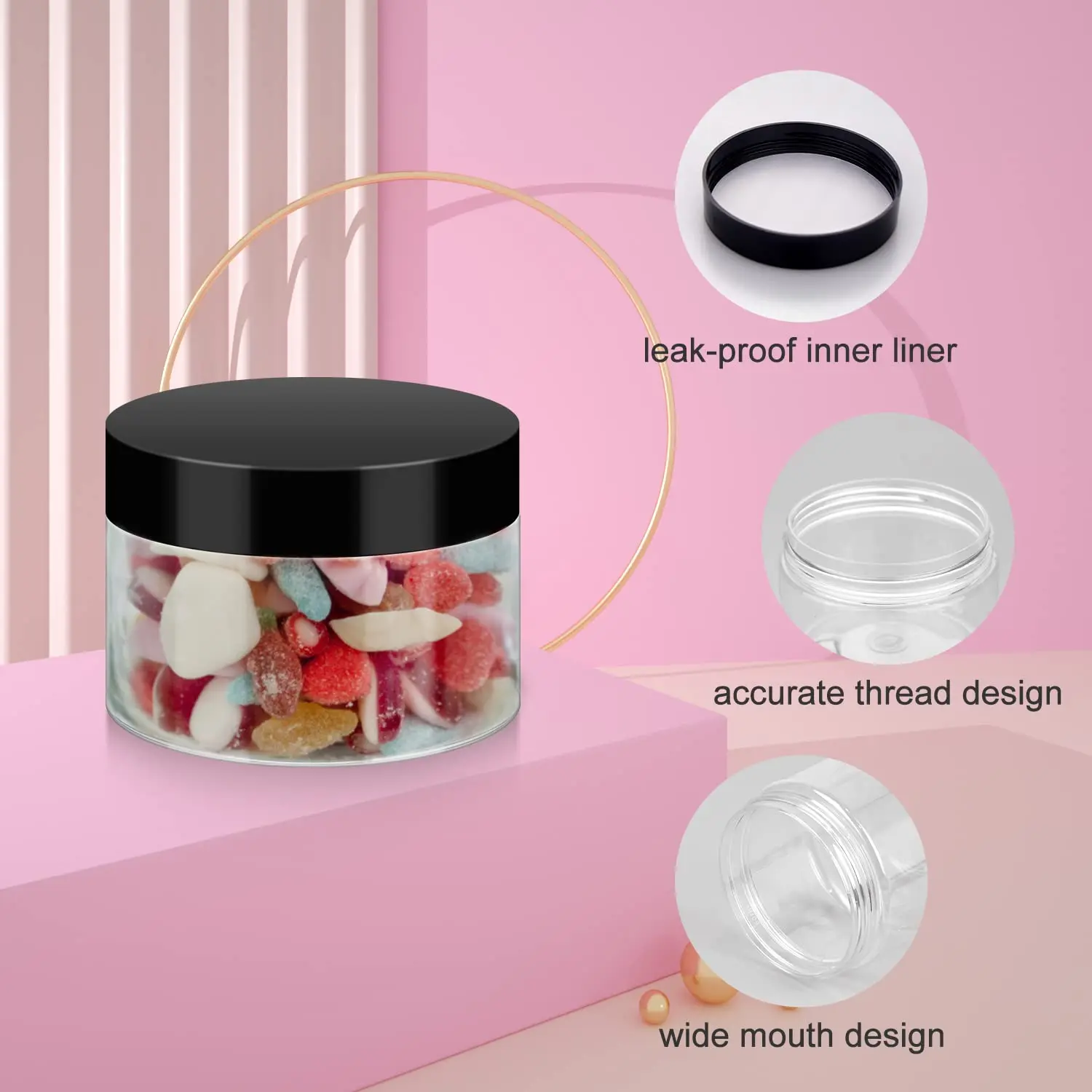 20PCS 5/10g Kunststoff Gesicht Creme Jar mit Deckel Auslaufsicher Reise Tragbare Kosmetische Probe Töpfe Shampoo spülung Container Fläschchen