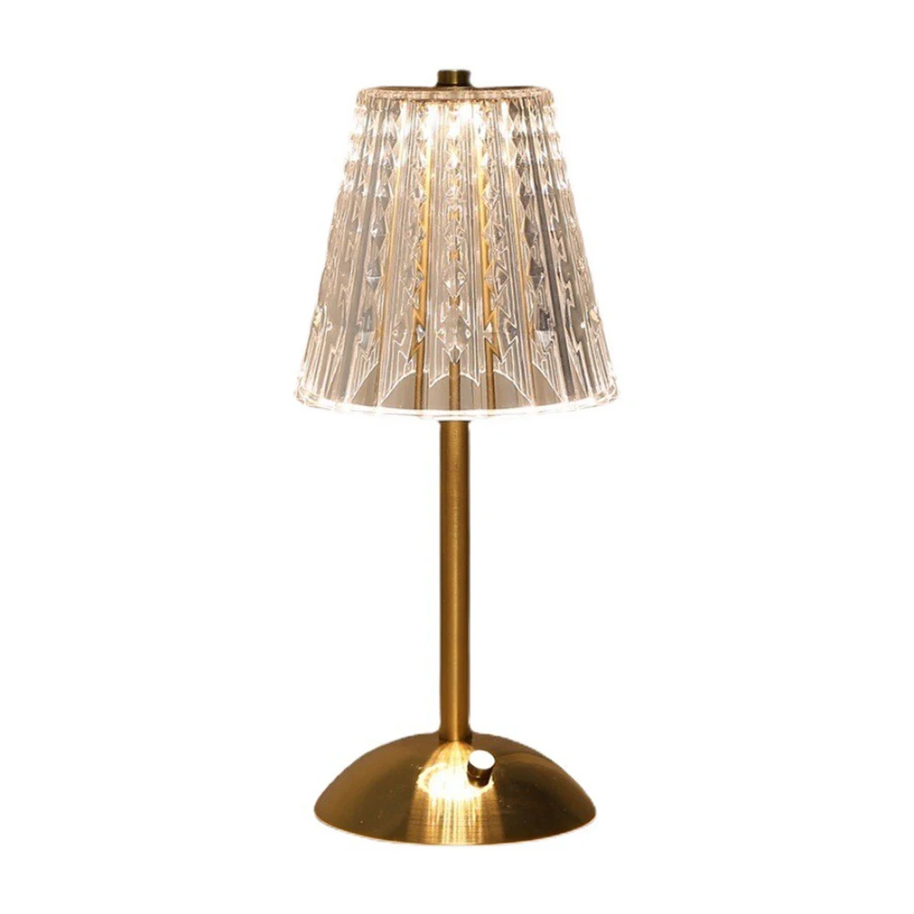 3 Colors LED Table Lamps Dimmable Crystal Table Lamp Rechargeable Romantic Wireless Creative Acrylic for Bedroom Living Room