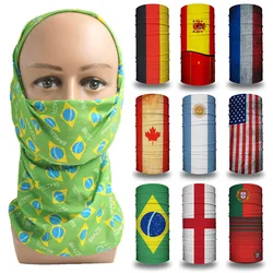 National Flag Bandana Worldwide National Football Team Fans Head Scarf Seamless Tube Snood Neck Gaiter Face Shield Mask Covering