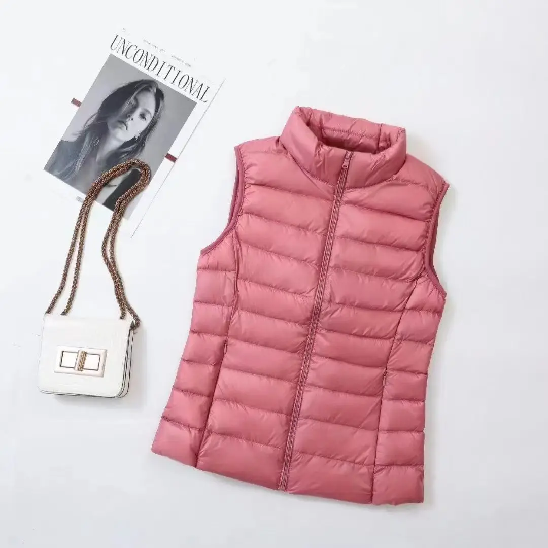 Gilet en Duvet de Canard Ultraléger pour Femme, Veste Portable à Manches sulf, Nouvelle Collection Automne Hiver 2023