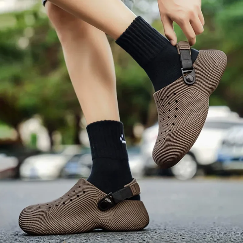 3D-Design Chunky-Plateau-Sandalen für Herren 2026 Sommer Slip-On Rutschfeste Sport-Sandalen für Herren Outdoor Dicksohlige EVA-Pantoffeln Strand – Detail 5