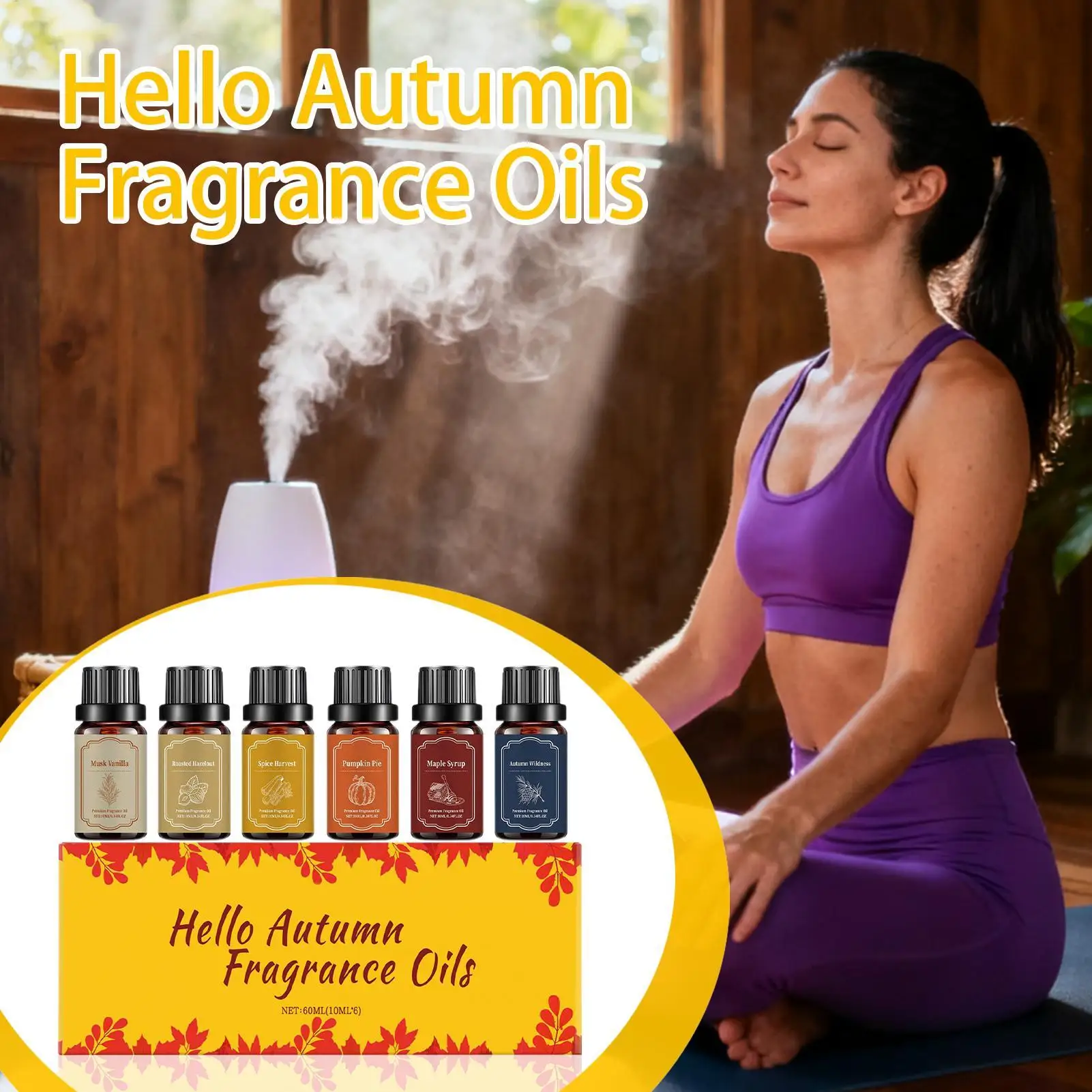 6 قطعة مجموعة الزيوت الناشر المعطرة الخريف الزيوت الأساسية العطرية المريحة لصنع الشموع الروائح غرفة المعيشة اليوغا التأمل سبا