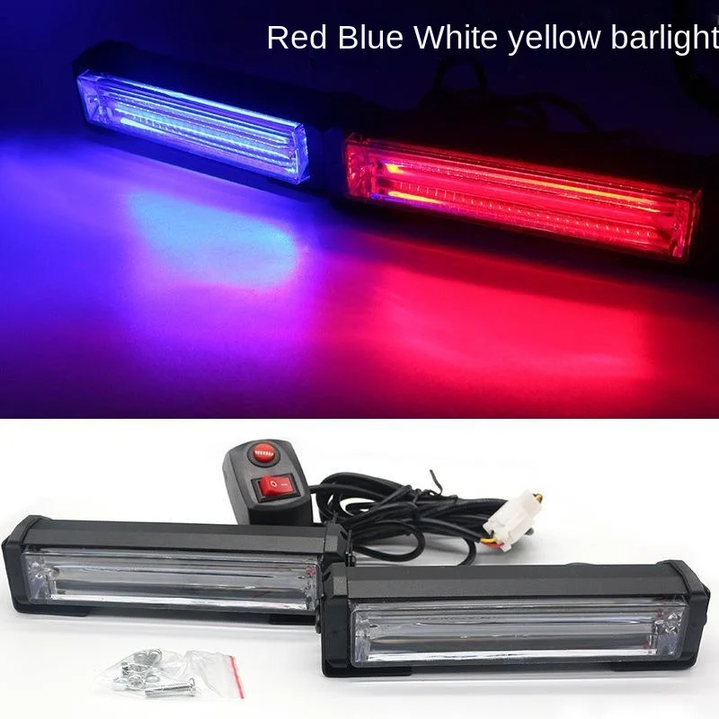 Car and truck warning light Cob long strobe light car refitting medium mesh roof Led warning light strobe light road indicator