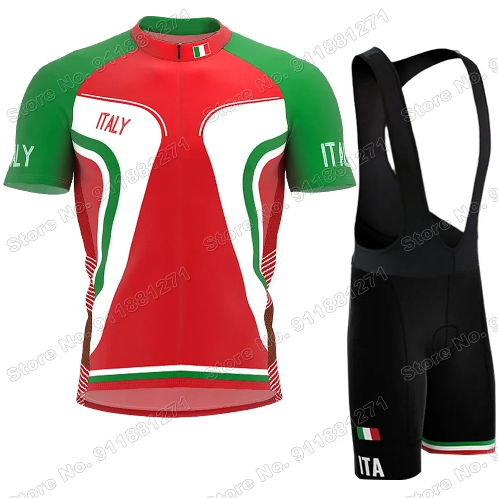 Suit 2023 ITALY National Team Cycling Jersey Set Men Cycling Clothing Summer Road Bike Shirts Suit Bicycle Bib Shorts MTB Ropa