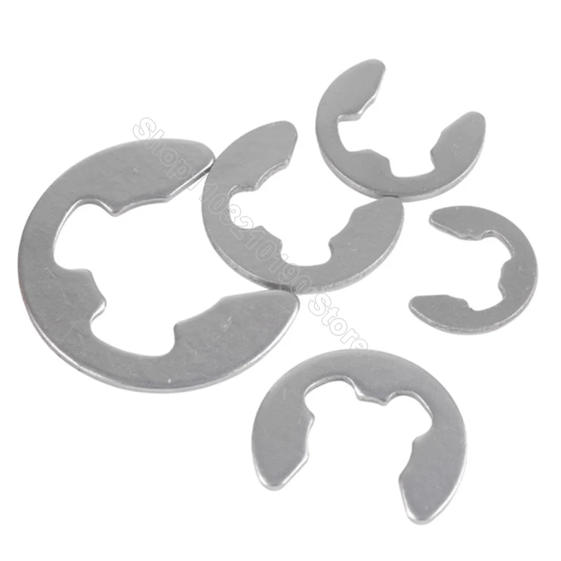 10-100Pcs 316 Stainless Steel E Clip Washer Snap Ring Circlip External Retaining Ring for Shaft Fastener M2 M2.5 M3 M4 M5 M6-M10