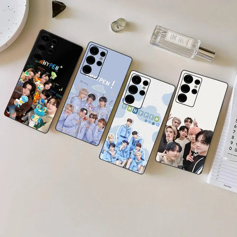 E-ENHYPENS Phone Case For Samsung S 24 fe 25 Ultra plus 20 lite 21 30 22 23 24 22 Ultra 5G Fundas